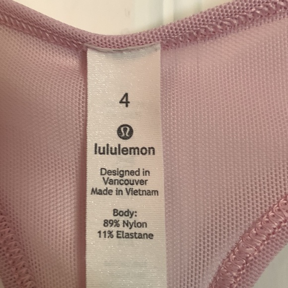 LULULEMON Light Pink Racerback Tank Top  Size 4 - Picture 2 of 4